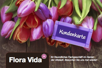 Kundenkarte eines Blumengeschäfts.