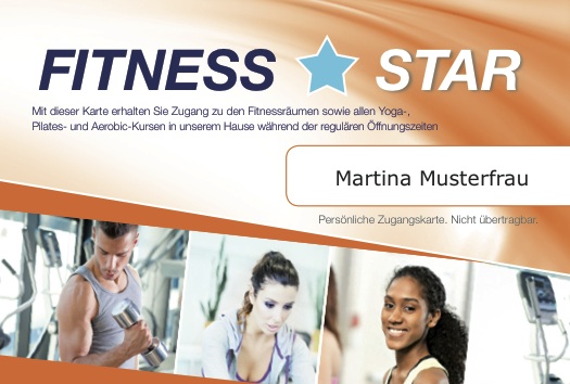 Mitgliedskarte eines Fitness Centers.