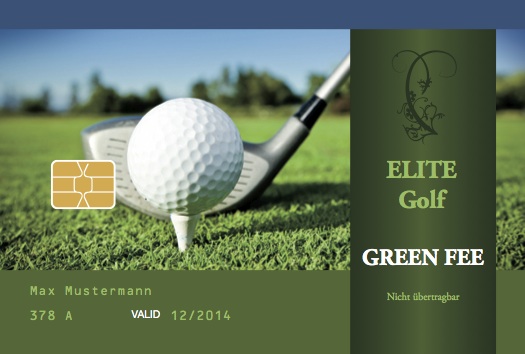 Mitgliedskarte eines Golf-Clubs mit Chip.