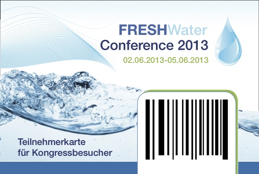 Teilnehmerkarte an einem Kongress mit Barcode.