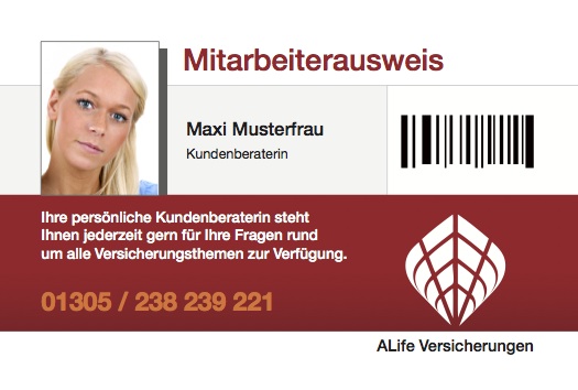 Mitarbeiterausweis mit Barcode.