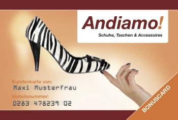 Bonuskarte eines Schuhgeschäfts.