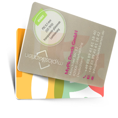 Plastikkarten Visitenkarten PVC Karten Einseitig Farbig Bedruckt Transparent 