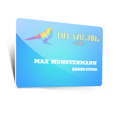 Mitgliedskarten mit Name und Nummer